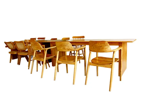 Dřevěné Židle Design Zobrazující Dřevo Vzor Izolát Bílém Domácí Interiér — Stock fotografie