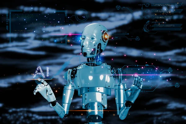 Artificial Intelligence Collected Processing Commands Find Best Answer Communicate Humans — Stock Photo, Image