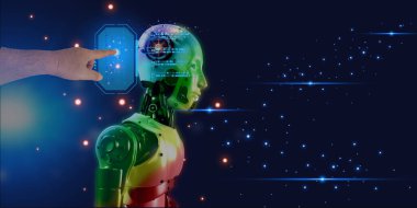 İnsan eli girişi özel algoritmayı 3 boyutlu robotik olarak kopyala