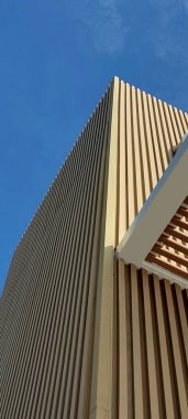 ahşap slat geometrik kare şekilli dış tasarım dekorasyonu çağdaş biçim minimal soyut arkaplan