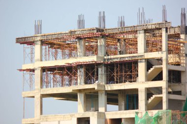 Yapım aşamasındaki bina soyut kare biçiminde