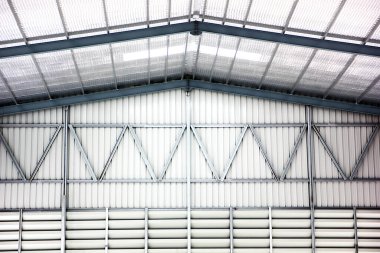 Fabrika ya da depo iç tasarımı çatısı ısısı olan çelik yapıya göre - yalıtımlı sayaçlar.