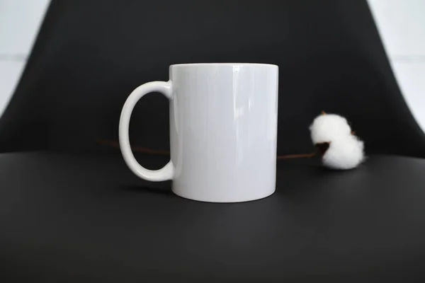 Bílý Keramický Šálek Bez Vzoru Pro Sublimaci Pohár Čaj — Stock fotografie