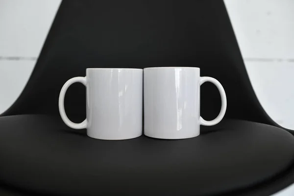 Белая Керамическая Чашка Рисунка Сублимации Чашка Чая — стоковое фото