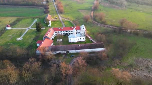 Aerial Drone View Bezdin Monastery Arad County Romania Europe Bezdin — Stock videók