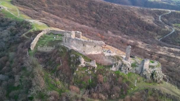 Let Dronem Nad Pevností Siria Rumunsku Evropa — Stock video