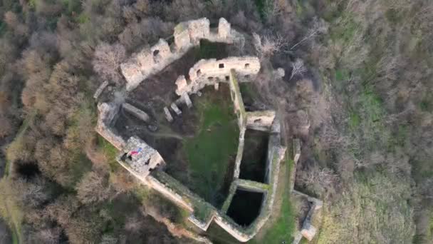 Drone Flight Soimos Fortress Built 1278 Romania Europe — ストック動画