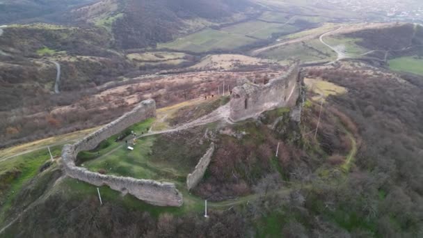 Drone Flight Siria Fortress Romania Europe — Stockvideo