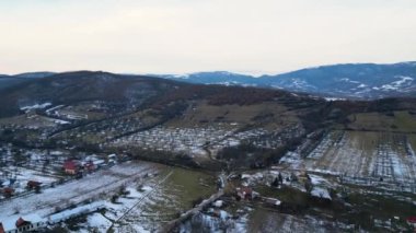 Low altitude flight over Densus village, Hunedoara county, Romania, Europe. Drone footage.