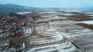 Drone flight in vicinity of Retezat Mountains, Romania, Europe.