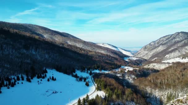 Drone Volo Prossimità Dei Monti Retezat Romania Europa — Video Stock