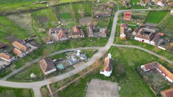 Charlottenburg Banat Romániában Kerek Falu Nyugat Erdélyben Drónfelvételek — Stock videók