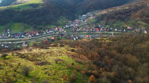Soimos Köyü Romanya Drone Fotoğrafçılığı — Stok fotoğraf