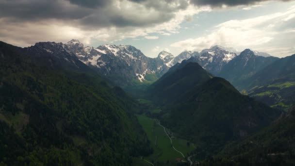 Logarska Dolina Kamnik Savinja Alpen Slowenien Drohnenaufnahmen — Stockvideo