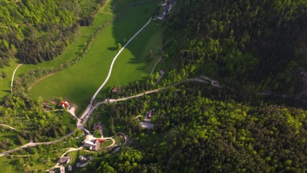 Logarska Dolina Kamnik Savinja Alps Eslovénia Imagens Drones — Vídeo de Stock