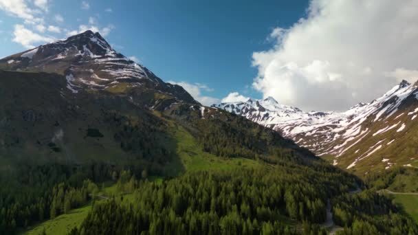 Österrikiska Alperna Grossglockner Alpine Road Flygbilder Med Drönare — Stockvideo