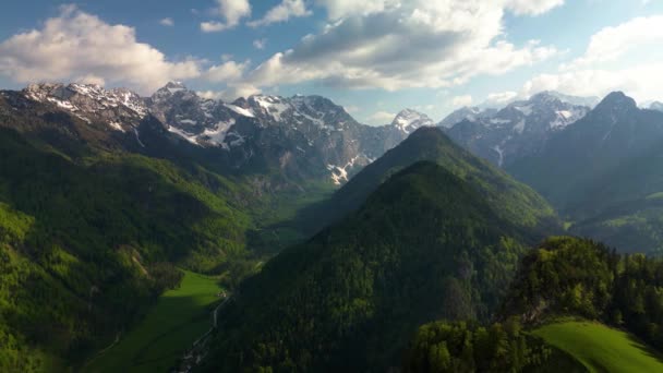 Logarska Dolina Slovinsko Záběry Dronů — Stock video