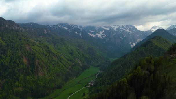 Logarska Dolina Slowenien Drohnenaufnahmen — Stockvideo
