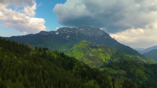 Let Dronem Blízkosti Podolsevy Slovinsko — Stock video