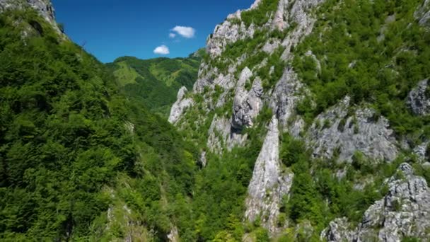 Ущелини Рамету Трансільванії Трасакі Графства Альба Румунія Відеозйомка Безпілотника — стокове відео