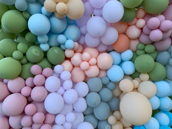 Textura Fundo Bolas Infláveis Multicoloridas Muitos Balões Tamanhos Diferentes Fundo — Fotografia de Stock