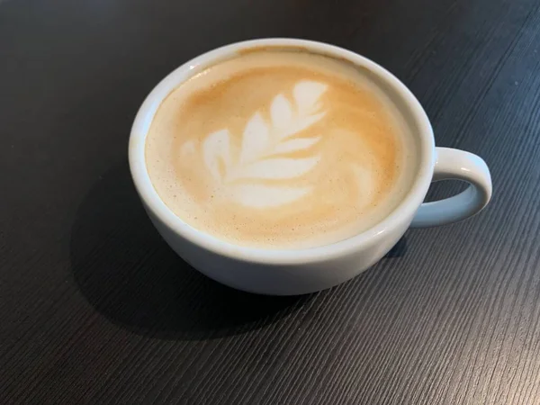 Café Cappuccino Dans Beau Verre Sur Table Latte Dans Une — Photo