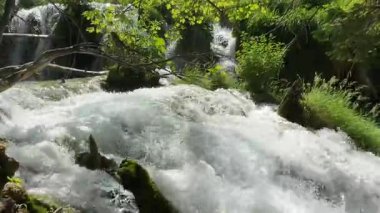 Hırvatistan 'daki Plitvice Gölleri' nde nefes kesen bir şelale heybetli dağların ve bereketli yaz bitkilerinin arasında akarak doğa meraklıları ve maceracılar için sakin bir kaçış sağlıyor..