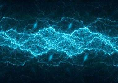 Mavi yıldırım ve plazma arkaplanı, soyut enerji ve elektrik arkaplanı