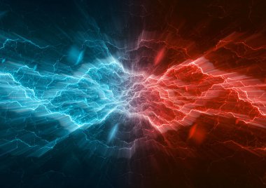 Yangın ve buz plazma arka planı, soyut enerji ve elektrik arkaplanı