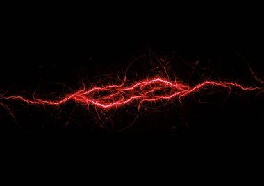 Kırmızı soyut yıldırım, plazma ve güç elementi arka planı