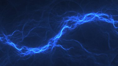Mavi fraktal şimşek arkaplanı, elektrik soyut