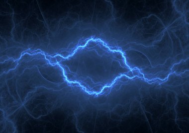 Mavi fraktal şimşek arkaplanı, elektrik soyut