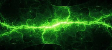 Yeşil enerji, elektrik şimşeği soyut arkaplan