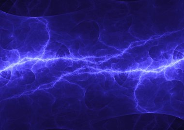 Mavi fraktal şimşek arkaplanı, elektrik soyut