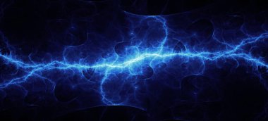 Mavi fraktal şimşek arkaplanı, elektrik soyut