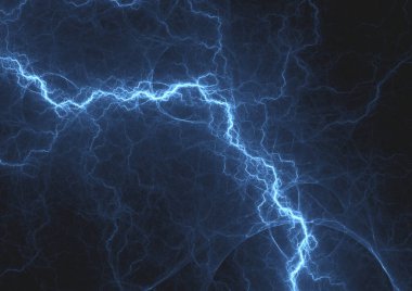 Mavi fraktal şimşek arkaplanı, elektrik soyut