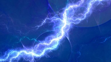 Mavi fraktal şimşek arkaplanı, elektrik soyut