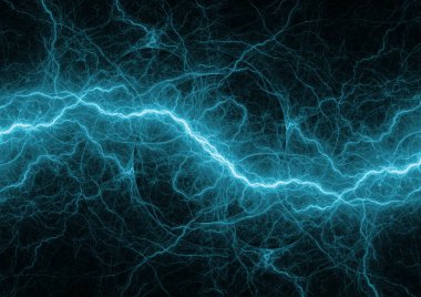 Mavi fraktal şimşek arkaplanı, elektrik soyut