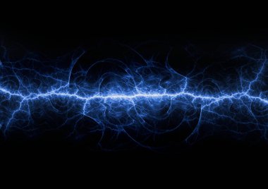 Mavi fraktal şimşek arkaplanı, elektrik soyut