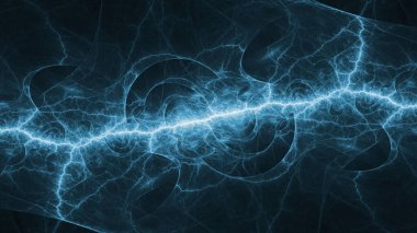 Mavi fraktal şimşek arkaplanı, elektrik soyut