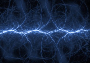 Mavi fraktal şimşek arkaplanı, elektrik soyut