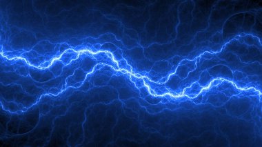Mavi fraktal şimşek arkaplanı, elektrik soyut