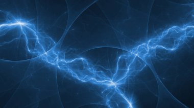Soğuk mavi plazma yıldırımı, soyut enerji ve elektrik arkaplanı