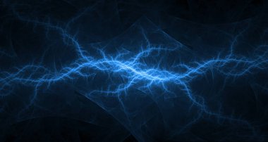 Serin mavi soyut şimşek, plazma ve güç elementi arka planı