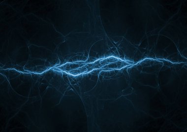 Serin mavi soyut şimşek, plazma ve güç elementi arka planı