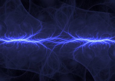 Mavi yıldırım arkaplanı, plazma ve enerji soyut