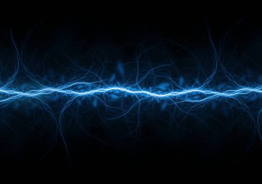 Mavi fraktal şimşek arkaplanı, elektrik soyut