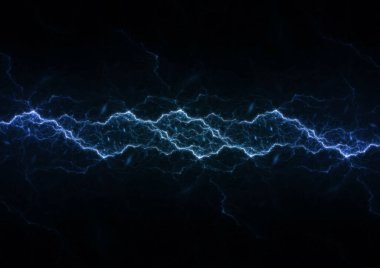 Mavi fraktal yıldırım arkaplanı, elektrik soyut arkaplan