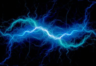 Mavi yıldırım ve plazma arkaplanı, soyut enerji ve elektrik arkaplanı