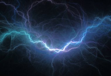 Mavi yıldırım ve plazma arkaplanı, soyut enerji ve elektrik arkaplanı
